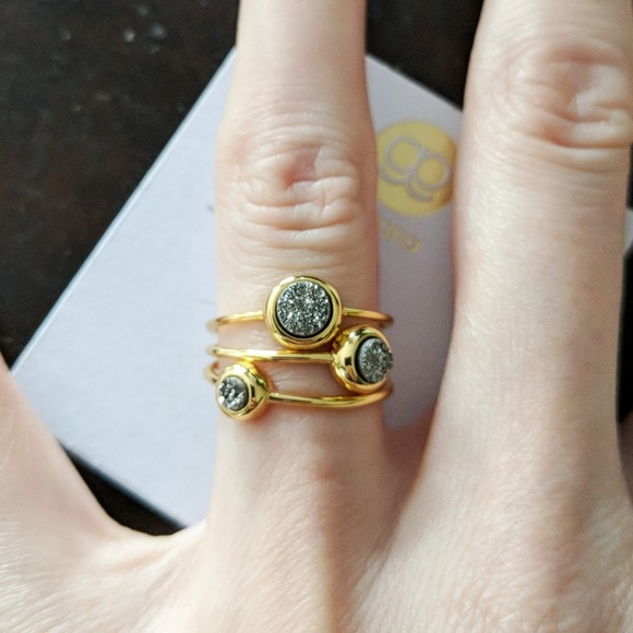 NWT Gorjana Astoria Gold and Silver 3-Ring Set - Picture 2 of 5
